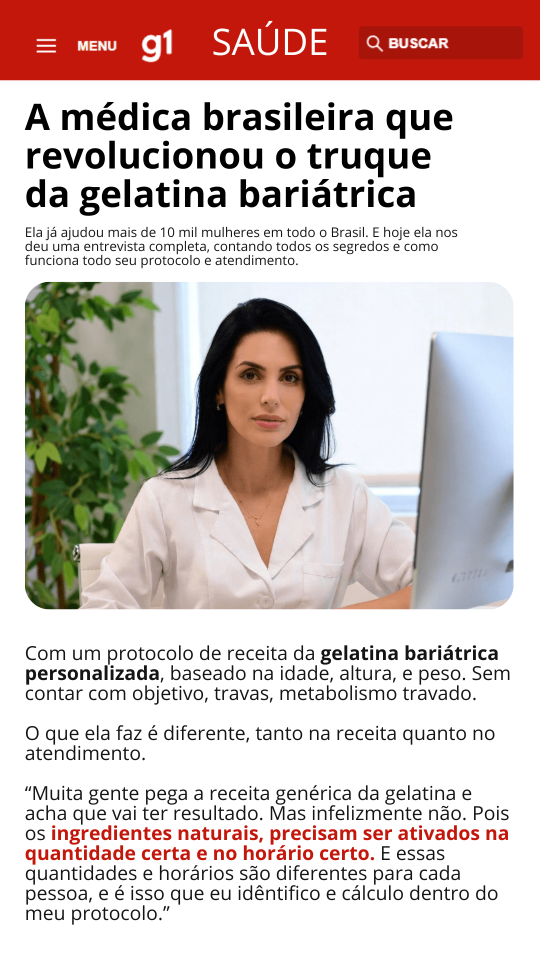 Notícias sobre a gelatina bariátrica